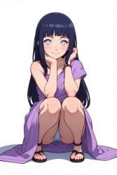 ai_generated breasts cute cute_face flashing flashing_panties hands_on_face hyuuga_hinata panties panties_visible_through_clothes panties_visible_under_skirt pose saree shy smile squat squatting underwear upskirt white_panties