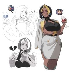 boob_window breasts cleavage dark-skinned_female domina emma_frost_(marvel_rivals) heart hourglass_figure indian_female marvel marvel_rivals masoq095 overwatch
