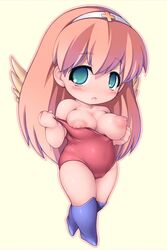 angel bikkuriman blush breasts chabo_(fuketsudan) chibi juujika_tenshi large_breasts nipples wings