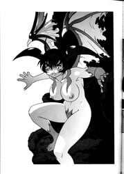 1girls 90s antennae breasts devilman devilman_lady doujinshi female head_wings jun_fudo nipples nude pubic_hair solo wings