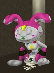 animal_crossing anthro bondage bunny chrissy_(animal_crossing) closed_eyes cpctail female forced fur furry gag lagomorph leporid nintendo pawpads paws rabbit solo tagme tears white_fur