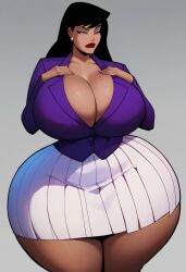 1girls ai_generated alternate_body_type big_ass big_breasts black_hair blazer bubble_ass bubble_butt cleavage curvaceous curvy_female dc dc_comics dcau earrings ero-sennin female female_only highres huge_ass large_breasts light-skinned_female light_skin lipstick lois_lane lois_lane_(dcau) long_hair massive_thighs miniskirt pawg purple_eyes skirt superman:_the_animated_series superman_(series) thick thick_thighs thunder_thighs voluptuous voluptuous_female wide_hips