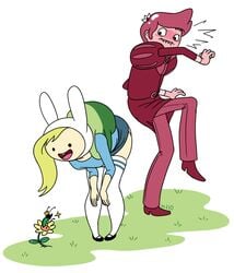 adventure_time backpack bag female fionna_the_human_girl human prince_gumball tagme thighhighs