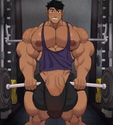 bodybuilder hyper hyper_balls hyper_cock hyper_genitalia hyper_penis hyper_testicles lulke male male_only muscles muscular muscular_arms muscular_male muscular_thighs