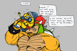 anthro bowser flaccid furry kamek koopa male male_only mario_(series) multiple_boys nintendo nipples no_humans pecs penis rimming saliva size_difference staticlustdemons tongue tongue_out wuffinarts yaoi