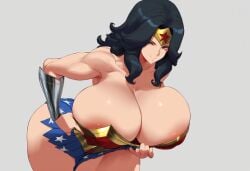 ai_generated amazon amazonian areolae breasts_bigger_than_head dc dc_comics diana_prince female huge_breasts mullon muscular_female novelai solo superheroine top_heavy top_pull wonder_woman wonder_woman_(series)