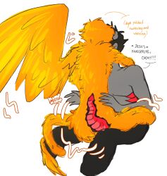 2boys alien alien_genitalia alien_humanoid alien_penis anal_penetration anal_sex bird_humanoid bird_wings black_hair black_hair_male color colored colored_skin dave_strider davesprite dialogue feathered_wings feathers grey_skin homestuck homestuck_sprite homestuck_troll horn horns humanoid karkat_vantas kissing male male_focus male_only penetration redknightsdistrict sex short_hair short_hair_male tail tentabulge tentacle troll