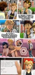 1girls 2boys adrien_agreste female ferjuasi male marinette_cheng marinette_dupain-cheng miraculous:_tales_of_ladybug_and_cat_noir miraculous_ladybug netorare penetration