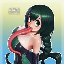 1girls ai_generated artist_logo artist_name artist_website asui_tsuyu auralesu big_eyes busty curvy curvy_body curvy_female curvy_figure curvy_hips digital_media_(artwork) female frog_girl frog_tongue girly green_eyes green_hair heroine hi_res high_resolution highres long_tongue my_hero_academia patreon patreon_reward patreon_username self_upload subscribestar subscribestar_logo subscribestar_username tsuyu_asui very_long_tongue