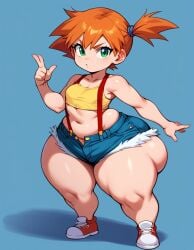 1girls ai_generated big_ass big_butt brax_(artist) clothing hips kasumi_(pokemon) orange_hair pokemon shortstack small_breasts smaller_female solo stable_diffusion tagme wide_hips