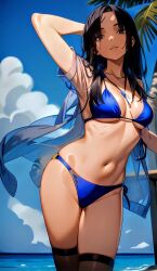 1girls ai_generated anime_coloring beach bikini edited_art female female_focus female_human female_only female_solo girlfriend legs nature naughty provocative seducing seduction seductive seductive_female sensual solo_female solo_focus solo_human tagme temptation thighs wife