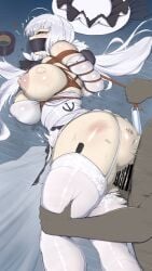 1boy 1boy1girl 1girls ameng azur_lane bite_mark bite_mark_on_breast blush bondage breasts censored censored_penis dark-skinned_male dark_skin female gag gagged illustrious_(azur_lane) light-skinned_female light_skin male mole mole_under_eye naked naked_female naked_male nipples nude nude_female nude_male penis rape rope rope_bondage royal_navy_(azur_lane) sex spank_mark spank_marks spanked spanked_ass spanked_booty spanked_butt spanked_mark tally_marks tape tape_gag tearing_up tears thigh_grab tied tied_up vaginal vaginal_insertion vaginal_penetration vaginal_sex white_hair