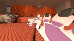 3d_(artwork) anthro avali avian avian_feet beckydam bed bedroom closed_eyes digital_media_(artwork) female furniture genitals hi_res low-angle_view lying on_back on_bed paws pussy solo