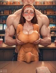 1boy 1futa ai_generated areolae athletic_futanari big_hero_6 big_hero_6:_the_series blush breast_grab breast_press breast_squeeze breast_squish breasts bulge cleavage couple disney dress duo erection erection_under_clothes eyeless_male from_behind futanari glasses grabbing grabbing_breasts grabbing_from_behind grope grope_from_behind groping groping_breast groping_breasts headband honey_lemon huge_breasts human kexonik larger_male light-skinned_male male male_on_futa marvel marvel_comics muscular_male nervous penis penis_bulge penis_outline penis_under_clothes petite puffy_nipples rape restrained skinny slim smaller_futanari tenting worried