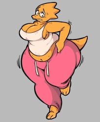 1girls alphys big_ass big_breasts chubby_female cute female glasses nerdy_female pulling_up_pants scalie sen_sensational sweat tagme tank_top thick thick_ass thick_thighs undertale yoga_pants