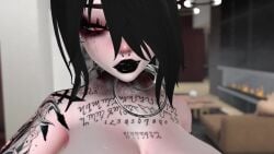 1futa 3d animated balls erection futa_only futanari garter_straps goth goth_futa looking_at_viewer mp4 nipples no_sound penis shaking_butt solo standing tagme video virtualahri vr vrchat