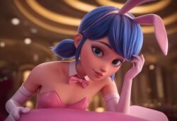 1girls ai_generated bunny_girl female female_only ladybug_(character) marinette_cheng marinette_dupain-cheng miraculous_ladybug solo