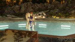 3d ass blender dead_or_alive kasumi_(doa) marie_rose poolside try0ne