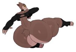 alien anthro ass big_butt brown_body brown_fur female flying_kick fur hi_res huge_butt hyper hyper_butt hyper_hips kick midair small_waist sssonic2 thick_thighs wide_hips