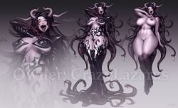 adoptable black_hair dark_goddess dark_hair goddess goth goth_girl hooves hooves_and_horns horn horned_female horns horny_female kolgaart mge monster_girl monster_girl_encyclopedia shub-niggurath shub-niggurath_(h.p._lovecraft) slime tentacle tongue white-skinned_female white_body white_skin white_skinned_female yellow_eyes