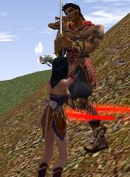 3d blowjob brown_hair long_hair metin2 shaman_(metin2) tagme warrior_(metin2) white_skin