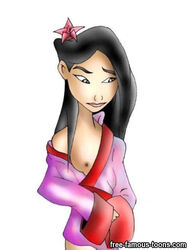 1girls asian disney disney_princess fa_mulan female female_only free-famous-toons human mulan nipples solo tagme white_background