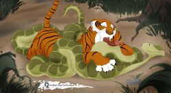 disney feral gay interspecies kaa male_only mikachu_tuhonen mikachutuhonen penis restrained shere_khan snake tagme the_jungle_book tiger