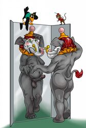 admyrrek balls clown_makeup disney dumbo dumbo_(character) elephant jim_crow male male_only mouse penis standing tagme testicles timothy_mouse