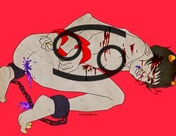 1boy after_rape angry blood bondage bound cancer_shackles chain chained chains cliscia cum cum_drip cum_in_ass cum_inside cum_on_floor cumdrip forced homestuck manacle manacled manacles ms_paint_adventures red_background shackle shackled shackles solo the_sufferer troll watermark