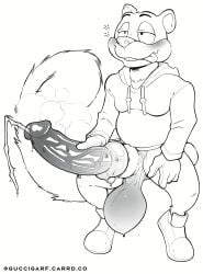 absurd_res anthro balls big_balls big_penis bodily_fluids bottomless clothed clothing conker conker's_bad_fur_day digital_media_(artwork) erection fur genital_fluids genitals guccigarf hi_res huge_balls huge_cock hyper hyper_genitalia hyper_penis male male_only mammal musk musk_clouds peeing penis rareware rodent sciurid solo sweat sweaty_genitalia tail tongue tongue_out tree_squirrel urine urine_stream video_games watersports