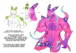 1boy abs alien antennae balls barbed_penis big_penis big_tongue color_change cum cumming description dripping_cum drool eyes_covered gastropod glowing_markings glowing_tentacles head_tentacles humanoid information_sheet leucochloridium_paradoxum long_tongue male male_only mopan muscles muscular muscular_male needle neon parasite penis slug spikes spikes_(anatomy) tentacle tentacle tongue_out unusual_penis veins veiny