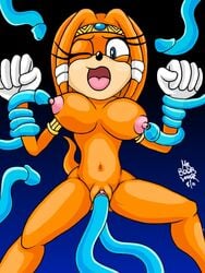 2d armlet bound breasts chaos_(sonic) echidna female gloves insertion mobian mobian_(species) mobian_echidna mrbooblover nipples nude open_mouth orange_fur orange_hair pussy rape sega solo_focus sonic_(series) sonic_adventure sonic_the_hedgehog_(series) tentacle tikal_the_echidna wink