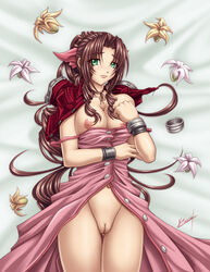 aerith_gainsborough female female_only final_fantasy final_fantasy_vii human karosu-maker nipples smooth_skin solo tagme