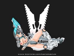 4:3 armor beige_skin bionicle blue_eyes boots breasts closed_mouth color female female_only footwear grey_hair hair human humanized keerakh lego lying nipples on_back open_eyes round_ears rule_63 solo vahki