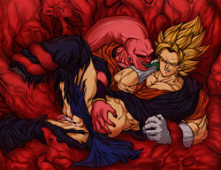 2boys absorption anal assimilation cum dominant_villain dragon_ball dragon_ball_z earrings forced_yaoi gay goo_creature majin_buu male male_only male_rape_victim malesub monster_boy rape sex super_buu super_saiyan tentacle tentacle_on_male vegito yaoi