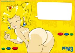 animated ass breast mario_(series) naked nintendo nude princess_peach sakurakasugano slap spanking super_mario_bros._3 tanline