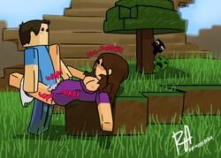 1boy 1boy1girl 1girls character commission creampie creeper cum cum_in_pussy cum_inside enderman minecraft missionary_position outside psyk323 steve_(minecraft) tagme vaginal_penetration video_games