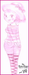 clothing female limited_palette signature sketch smile strawberry_shortcake strawberry_shortcake_(2003) strawberry_shortcake_(character) tagme text