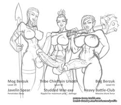 balls big_breasts big_penis breasts dickgirl elf erection futanari huge_cock intersex large_penis nacnac orc orc_futanari penis piercings sketch testicles weapons work_in_progress