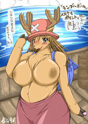 anthro breasts color exposed_breasts female female_only fur furry furry_breasts one_piece rule_63 solo tony_tony_chopper ymbk