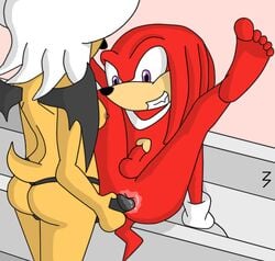 3pac anthro ass bat breasts color echidna female femdom fur furry gloves interspecies knuckles_the_echidna male male_penetrated malesub nipples nude pegging penis raised_legs rouge_the_bat sitting sonic_(series) straight strap-on tagme testicles