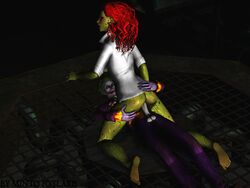 3d batman:_arkham_asylum batman_(series) dc dc_comics green-skinned_female green_skin joker mintofoularis pamela_isley poison_ivy poison_ivy_(arkham) poison_ivy_(arkham_asylum) tagme the_joker