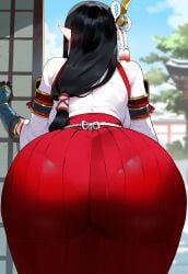 1girls ai_generated bangs black_hair capcom creamy_ai curvy curvy_figure hime_cut hinoa large_breasts light-skinned_female light_skin long_hair monster_hunter monster_hunter_rise tagme thiccwithaq_(ai_style)