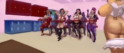 chastity_cage classroom college cumming_in_chastity curvy_figure cyberpunk exhibitionism female filming futanari goth_girl lingerie lovelysquishythings multiple_futa norwell_college precum reaction students teacher_and_student