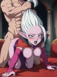 1boy 1girls ai_generated big_breasts doggy_style dr._arinsu dragon_ball dragon_ball_daima female_focus from_behind grabbing_hair hair_pull large_breasts male/female pulling_hair straight straight vaginal_penetration