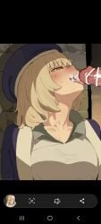 anime blonde_hair delicious_in_dungeon falin_touden short_hair throat_bulge throat_fuck