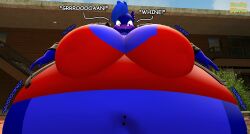 big_breasts blueberry_inflation breasts cleavage female furry huge_breasts inflation rockypone spherical_inflation tagme