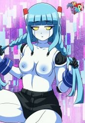 android android_girl ass big big_ass big_breasts blue_hair blue_nipples breasts breasts_out futura_(mhfap!) huge_ass huge_breasts large_ass large_breasts machine mhfap! nude_female robot robot_girl semi_nude sex sex_machine sex_toy white_body wide_hips yellow_eyes