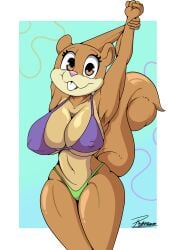 big_breasts bikini eyelashes reymonrr sandy_cheeks spongebob_squarepants wide_hips