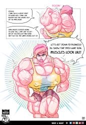 1girls 2d 2d_(artwork) 2d_artwork 2girls abs absurd_res alternate_version_at_patreon alternate_version_at_source alternate_version_available artist_logo biceps big big_ass big_biceps big_breasts big_butt big_muscles breasts caption comic competition contest covered_nipples dialogue digital_art digital_media digital_media_(artwork) female flexing flexing_biceps growth_drive hyper_muscles muscle_growth muscles muscular muscular_arms muscular_female muscular_legs muscular_thighs nipples nipples_visible_through_clothing pink_hair purple_hair rivalry rivals speech_bubble story sweating text thighs tight_clothing veins veiny_muscles weightlifting weights what_a_mass! working_out workout